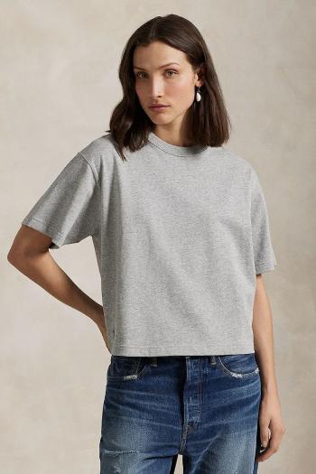 Bavlnené tričko Polo Ralph Lauren dámske, šedá farba, 211967106