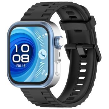 RIBBED Silikónový remienok pre Huawei Watch Fit 4 / Fit 4 Pro čierny