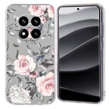 ART TPU Ochranný kryt pre Xiaomi Redmi Note 14 Pro 5G FLOWERS ON GREY