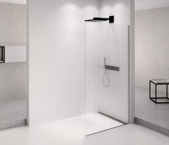 POLYSAN - ARCHITEX BLACK MATT sprchová zástena 1162 sklo Flute AXB120FL