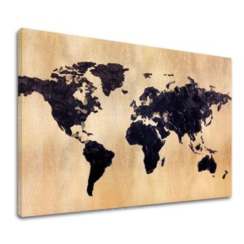 Zlatý dotyk na plátne World in Gold 60x90 cm