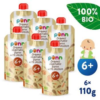 SALVEST Ponn BIO Kuriatko so zeleninovým pyré 6× 110 g (4740073075906)