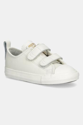 Detské kožené tenisky Converse Chuck Taylor All Star 2V biela farba, A13793C