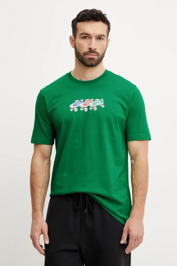 Bavlnené tričko adidas Originals Q12 TS Roller pánske, zelená farba, s potlačou, JP4493