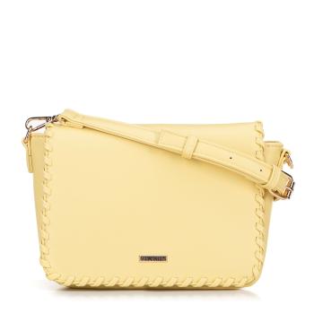 Dámska crossbody s olemovanou klopou žltá 100-4Y-235-Y