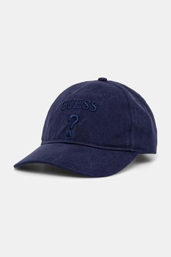 Bavlnená šiltovka Guess EMBROIDERED tmavomodrá farba, s nášivkou, M5RZ11 WO07T