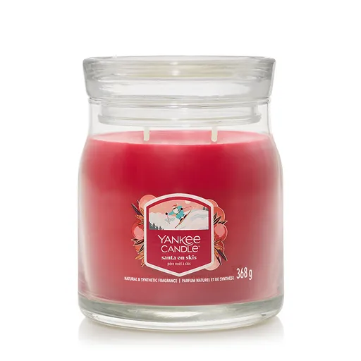 Yankee Candle vonná sviečka Signature v skle stredná Santa On Skis, 368 g, S