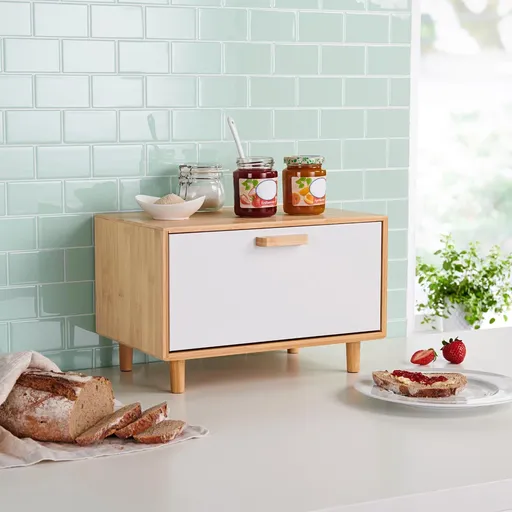 Die moderne Hausfrau Bambusový chlebník, bílá dvířka