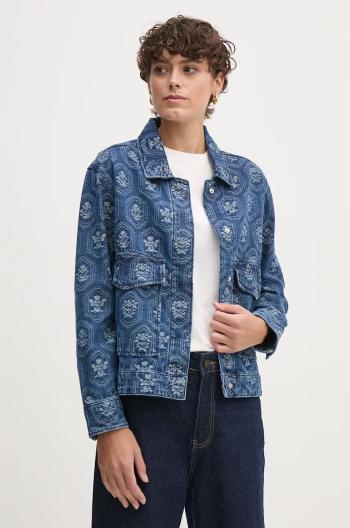 Rifľová bunda Pepe Jeans LOA JACQUARD dámska, prechodná, oversize, PL402483