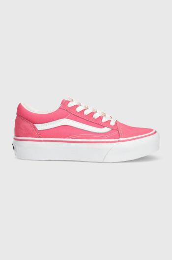 Detské tenisky Vans Old Skool Platform ružová farba