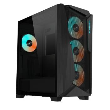 GIGABYTE skriňa case GB-C301G, RGB Lighting, bez zdroja, transparentný bok, Mid tower