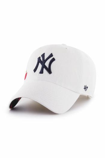 Bavlnená šiltovka 47 brand MLB New York Yankees biela farba, s nášivkou, B-CICON17GWS-WH