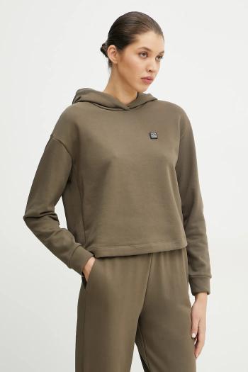 Mikina Armani Exchange dámska, zelená farba, s kapucňou, jednofarebná, XW000087 AF10172