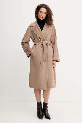 Vlnený kabát Weekend Max Mara RESINA hnedá farba, prechodný, oversize, 2525016031600