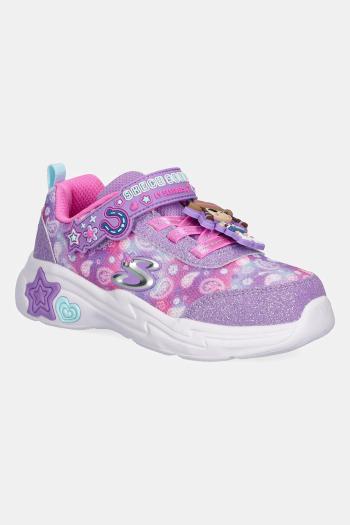Detské tenisky Skechers SNUGGLE SNEAKS fialová farba, 302214N