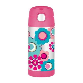 Thermos FUNtainer Detská termoska so slamkou - kvety 355 ml