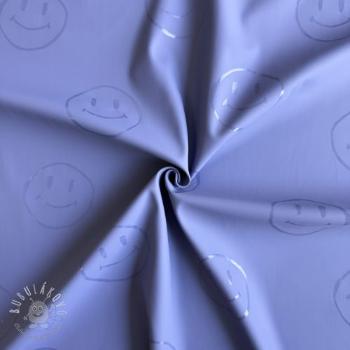 Látka na pršiplášť Happy faces purple