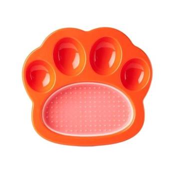 PetDreamHouse PAW 2-in-1 Mini, Interaktívna miska proti hltaniu a lízacia podložka, oranžová (PDHF011)