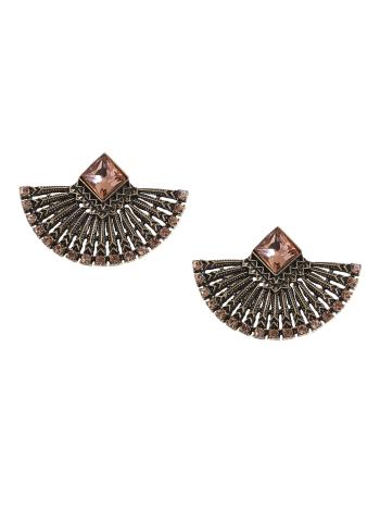 SOHI Fülbevalók ' Myrtle '  barna / ezüstszürke