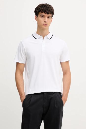 Polo tričko Guess PAUL pánske, biela farba, s nášivkou, M5YP42 KARS2