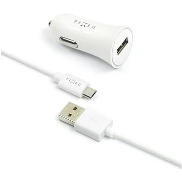FIXED Rapid Charge Car MicroUSB bílá (FIXCC-UM-WH)