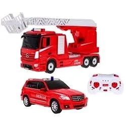 Súprava 2v1 Licencované Hasičské vozidlá Mercedes-Benz 1:14 a 1:24 (6930751314887)