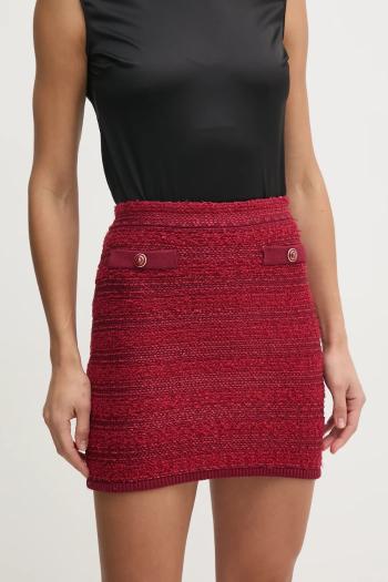 Sukňa Marciano Guess AMELIA bordová farba, mini, rovný strih, 5RGD01 5852Z