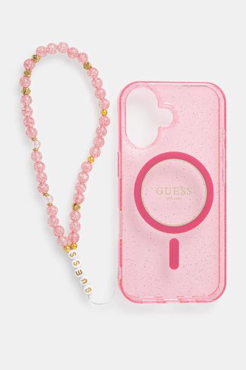 Puzdro na mobil Guess iPhone 16 ružová farba