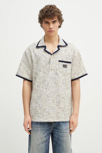 Polo tričko Drôle de Monsieur Le Polo Drule Tweed pánske, béžová farba, vzorované, G-PL153-CO177-MC