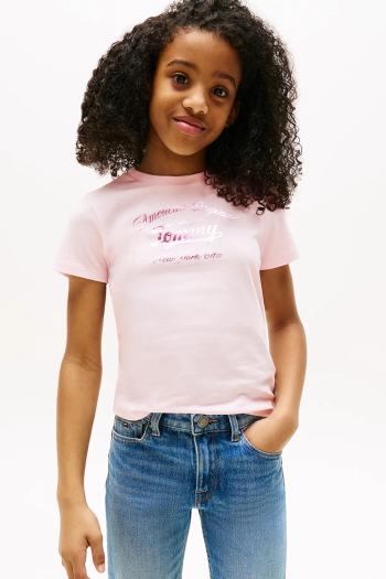 Tričko Tommy Hilfiger ružová farba, KG0KG08636