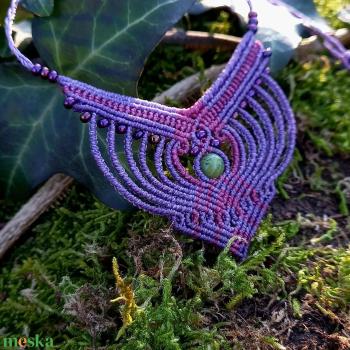 Lila/viola makramé nyaklánc