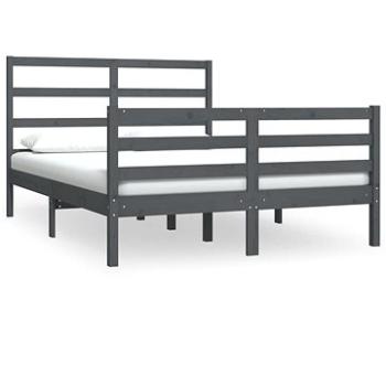 Rám postele sivý masívna borovica 150 × 200 cm King Size, 3105013
