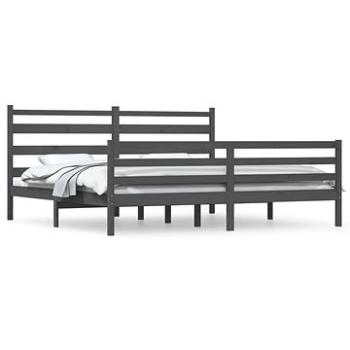 Rám postele masívna borovica 200 × 200 cm sivý, 3103735