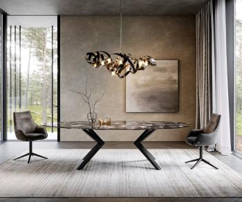 Jedálenský stôl Edge Oval 280x130 keramický Iris FMG Agatablack