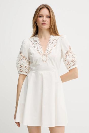 Bavlnené šaty Twinset béžová farba, mini, áčkový strih, 251TT2334