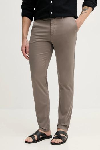 Nohavice BOSS Orange pánske, béžová farba, strih chinos, 50510917