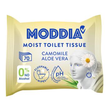 MODDIA Vlhčený toaletný papier harmanček & aloe vera 70 ks