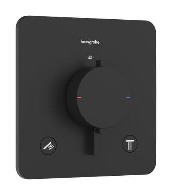 Sprchová a vaňová batéria Hansgrohe Ecostat Comfort Q bez podomietkového telesa matná čierna 33713670