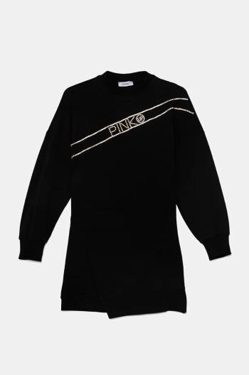 Dievčenské šaty Pinko Up čierna farba, mini, rovný strih, F4PIJGDR065