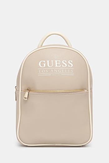Ruksak Guess FANCY dámsky, béžová farba, malý, s potlačou, V5YZ05 WHDX0