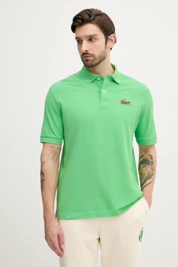 Bavlnené polo tričko Lacoste zelená farba, s nášivkou, PH2751