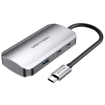 Vention Type-C to USB-C 3.2 Gen 1/3× USB3.0/PD Hub 0,15 m Gray Aluminum Alloy Type (TNDHB)