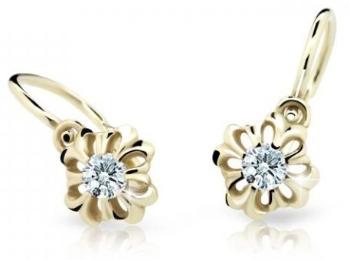 Cutie Jewellery Nežné detské náušnice zo žltého zlata C2208-10-X-1 biela