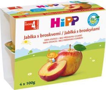 HIPP BIO Jablká s broskyňami 4 x 100 g