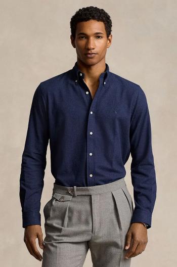 Košeľa Polo Ralph Lauren pánska, tmavomodrá farba, slim, s golierom button-down, 710953354