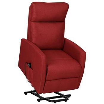 Zdvíhacie polohovacie kreslo vínové textil, 329608