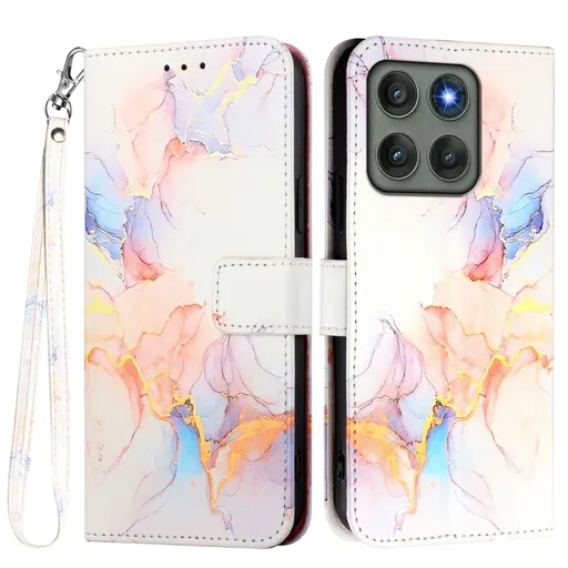 ART MARBLE Peňaženkový kryt pre Motorola Edge 60 Pro WHITE ORANGE