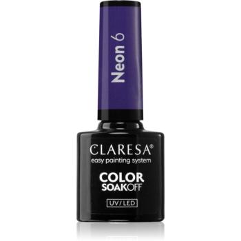 Claresa SoakOff UV/LED Color Neon gélový lak na nechty odtieň 6 5 g