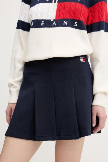 Sukňa Tommy Jeans tmavomodrá farba, mini, áčkový strih, DW0DW20268