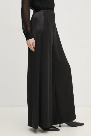 Nohavice Pedro del Hierro dámske, čierna farba, široké, vysoký pás, 7608799